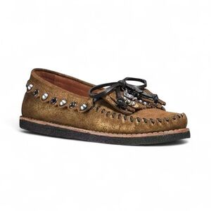 COACH Roccasin SlipOn Sued Moccasins Loafers Flats T-Rex Gold Size 6.5B